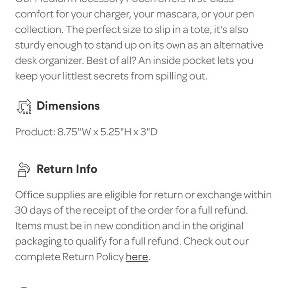 Aqua + Coral Medium Accessory Pouch - Picture 5 of 5